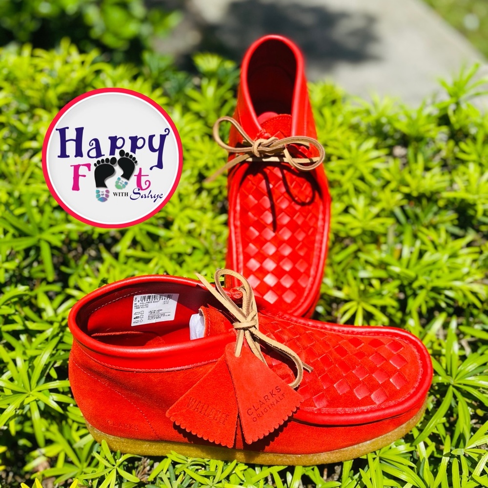 Clarks Wallabee Red Woven Brand New Man Size 8.5